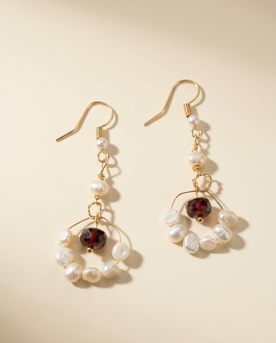 Pearl Fan Drop Earrings