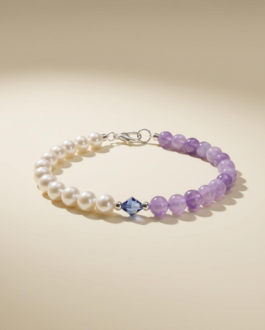 Lavender and Pearl Bracelet