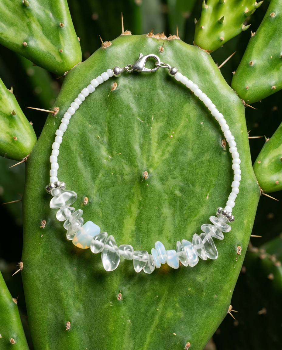 White Opal Chip Bracelet