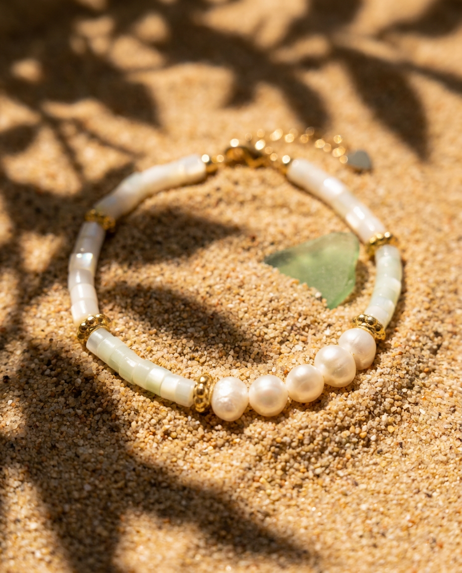 Ocean Vibes Pearl Bracelet