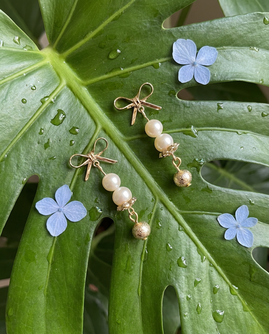 Golden Pearl Earrings