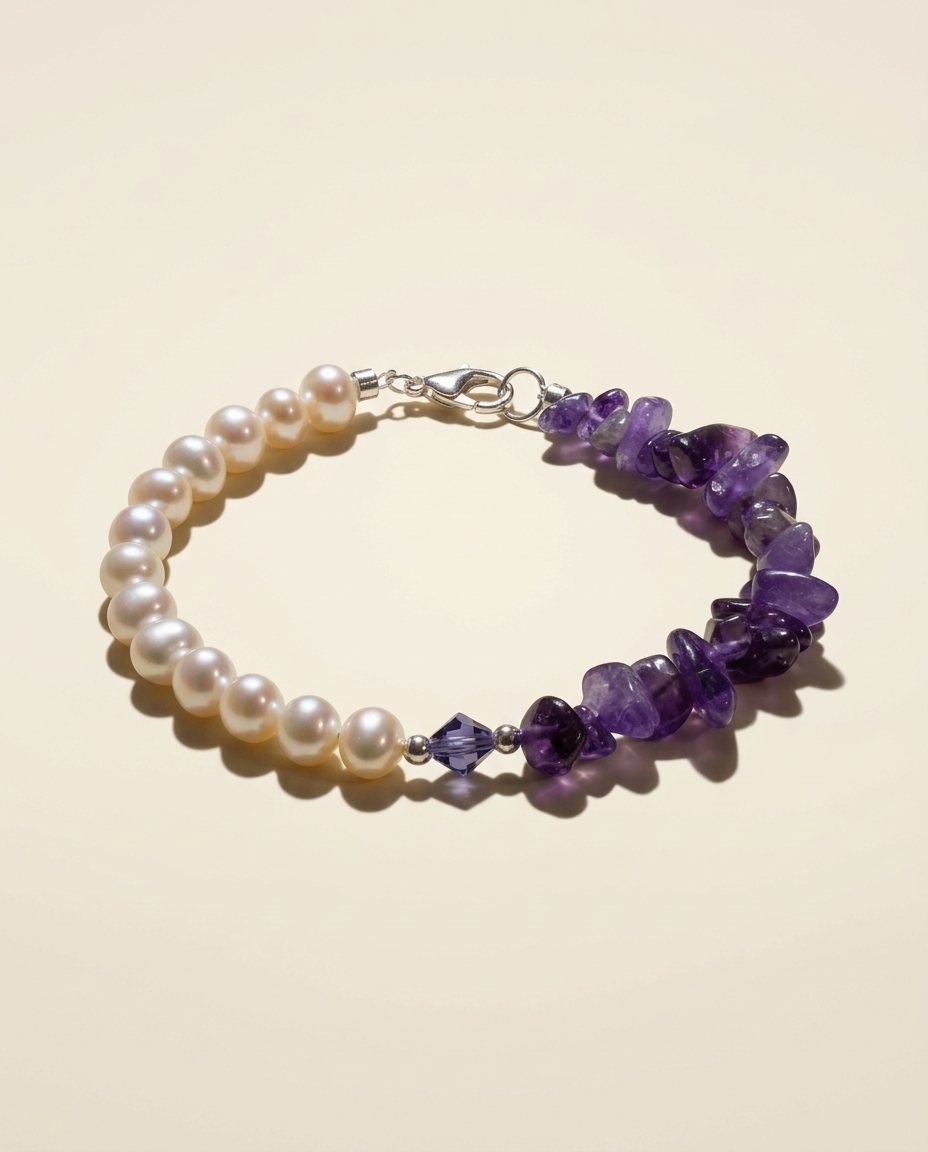 Amethyst and Pearl Bracelet