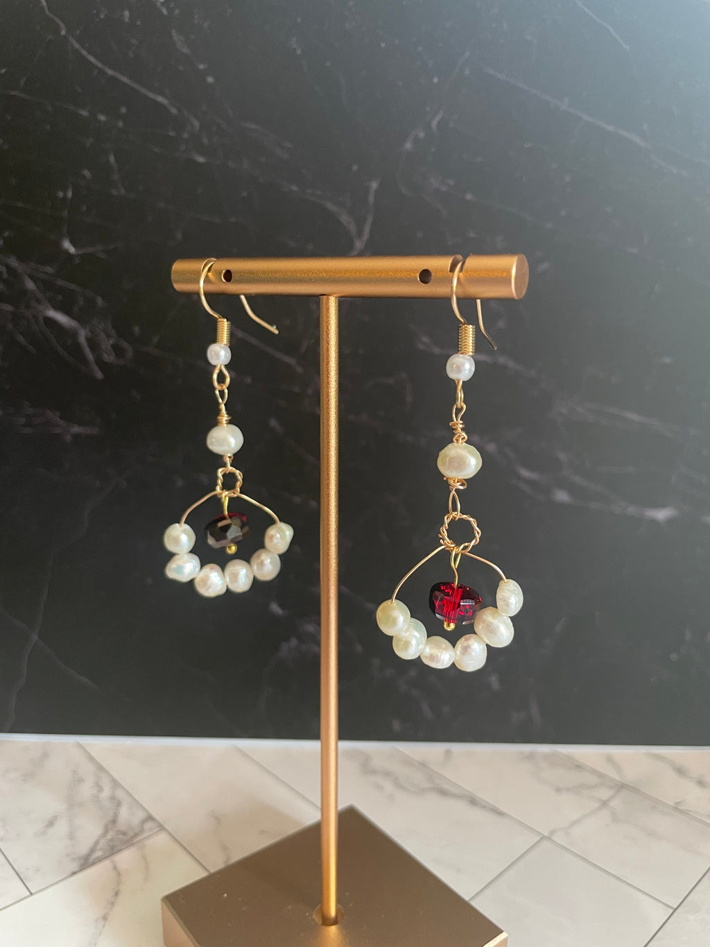 Pearl Fan Drop Earrings