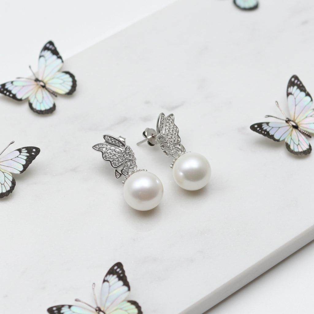 Butterfly Edison Pearl Earrings