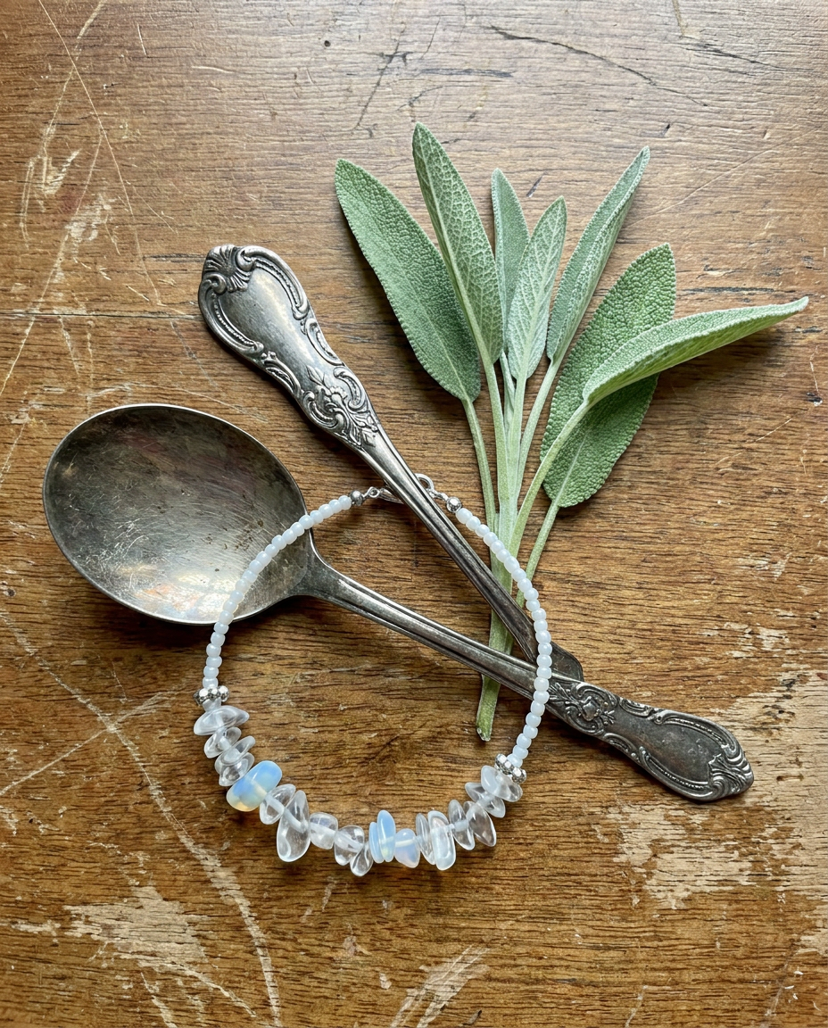 White Opal Chip Bracelet
