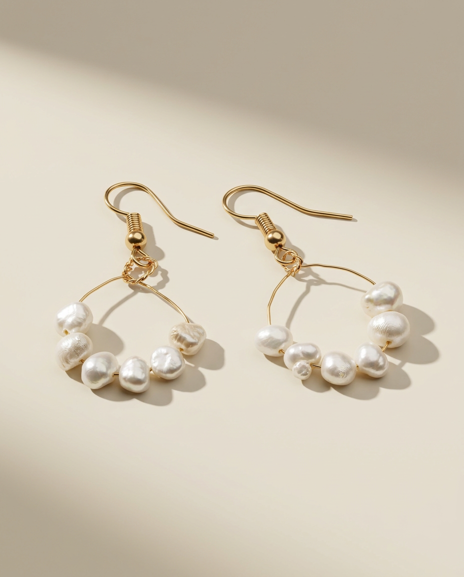Pearl Circle Earrings