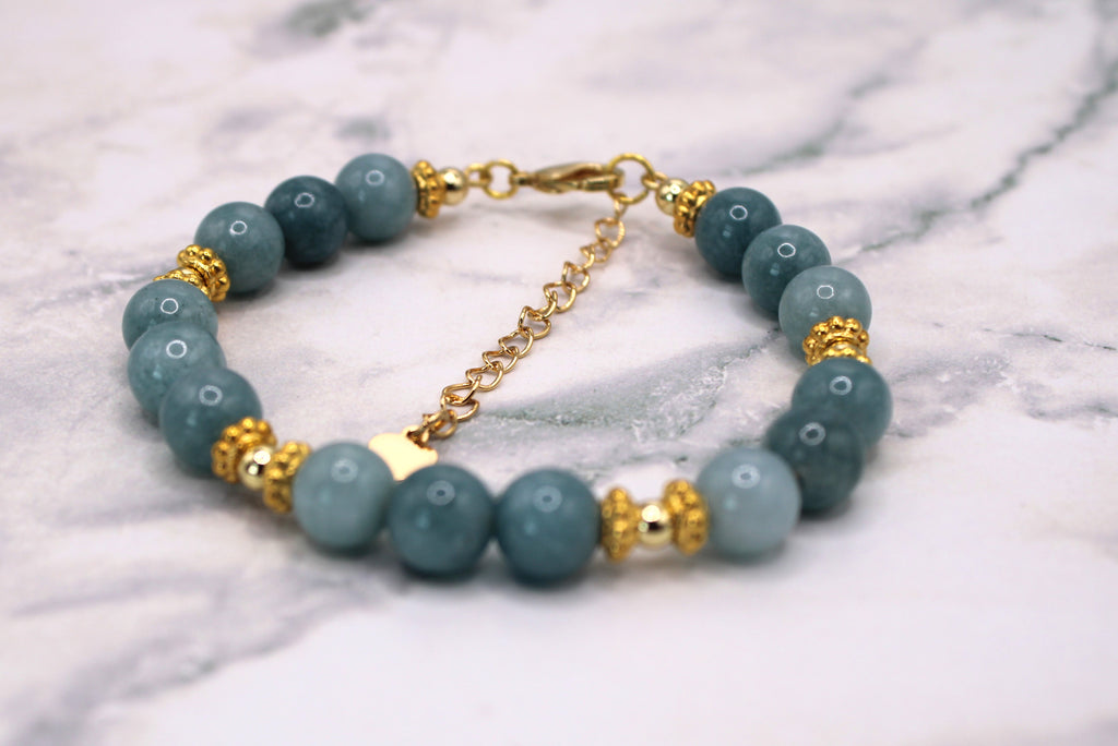 Polished Aquamarine Jade Pendant Set