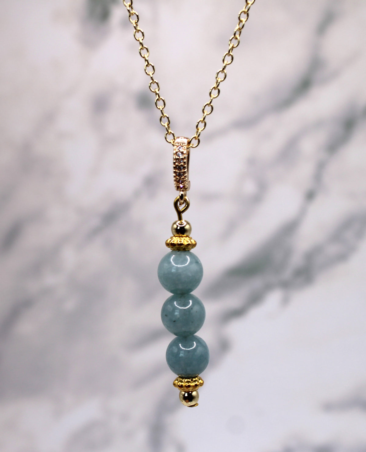 Polished Aquamarine Jade Pendant Set