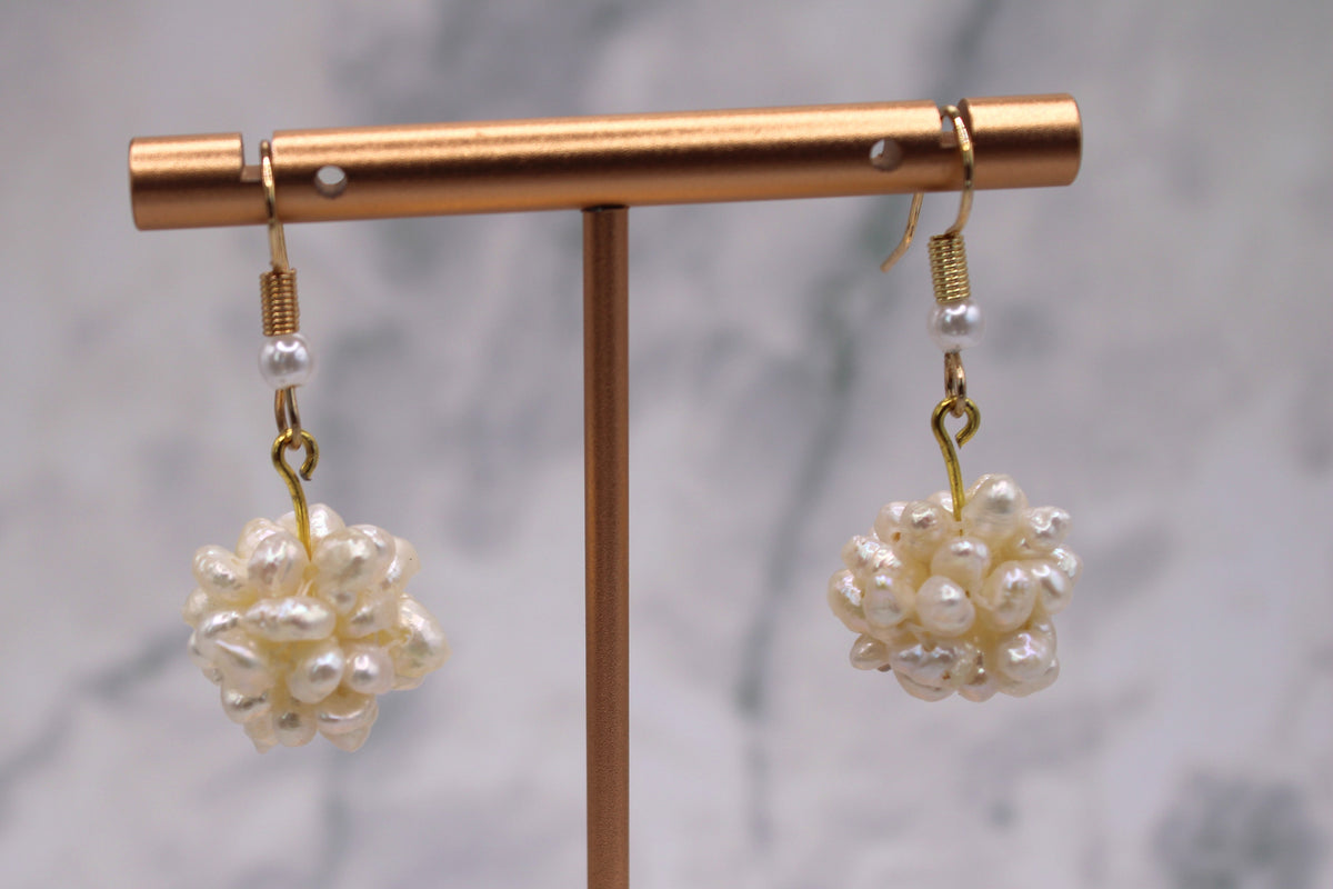 Snowball Freshwater Pearl Earrings