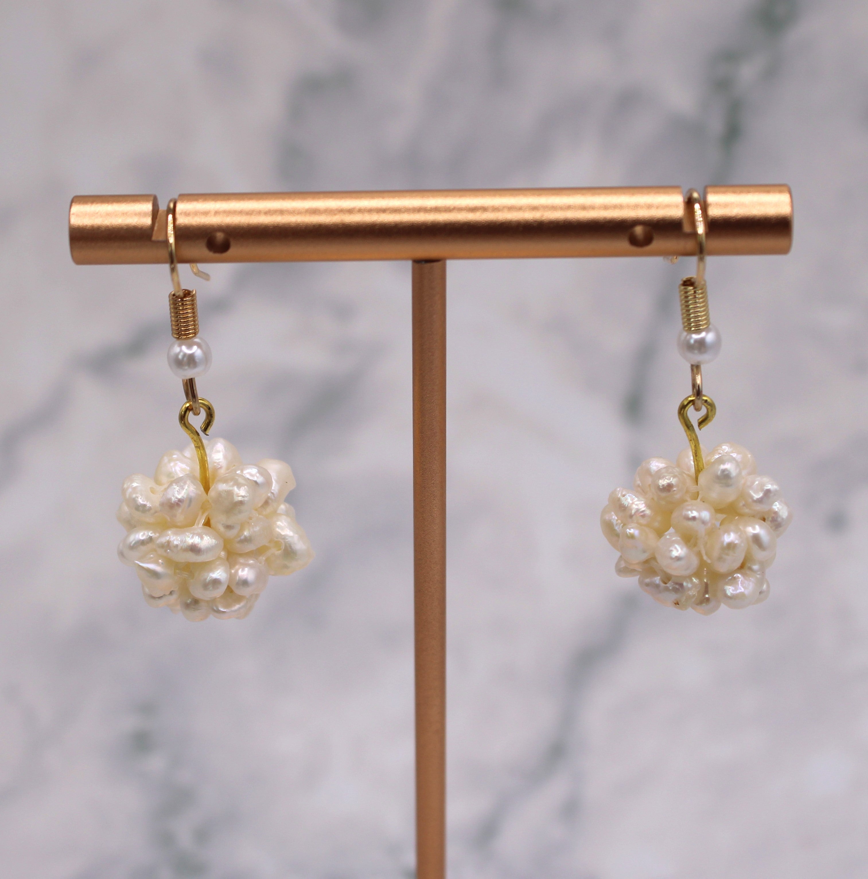 Snowball Freshwater Pearl Earrings