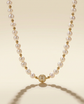 Gold and White Pearl Necklace