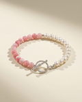 Pink Jade Freshwater Pearl Bracelet