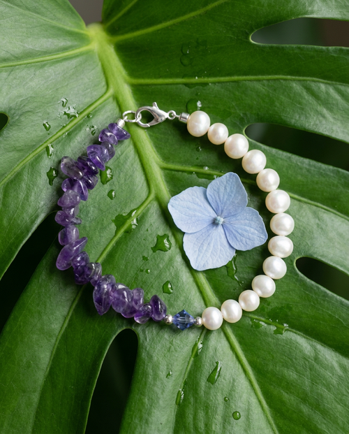 Amethyst and Pearl Bracelet