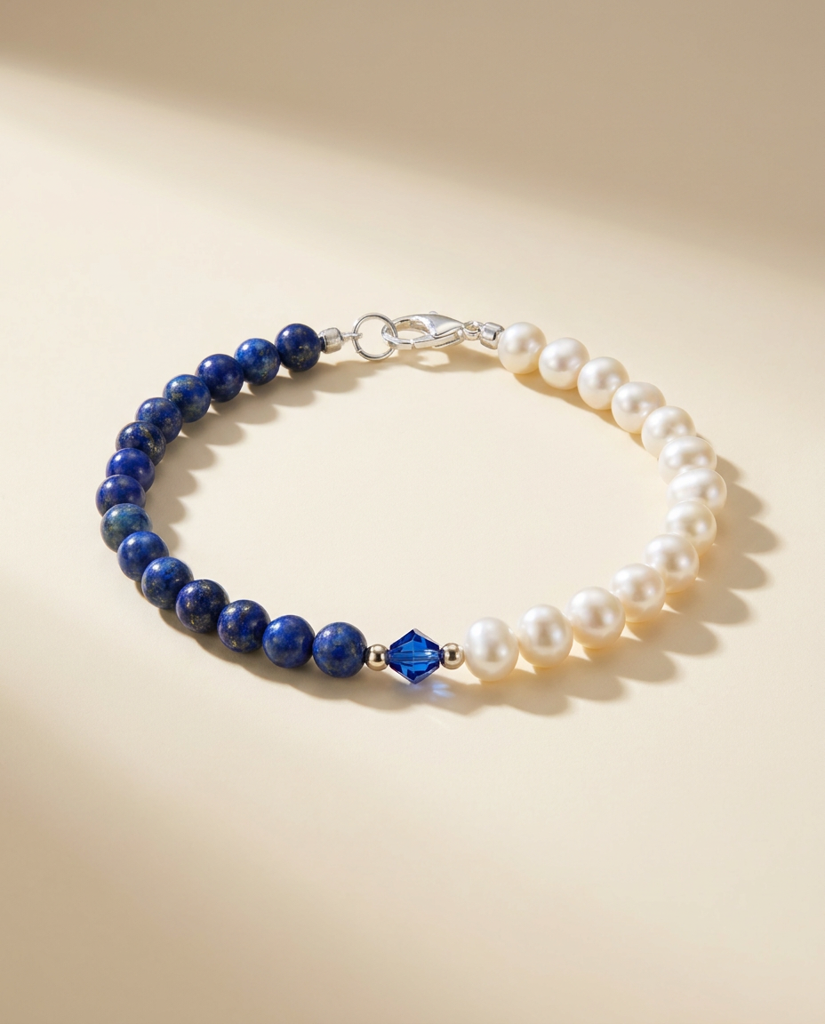Lapis Lazuli and Pearl Bracelet