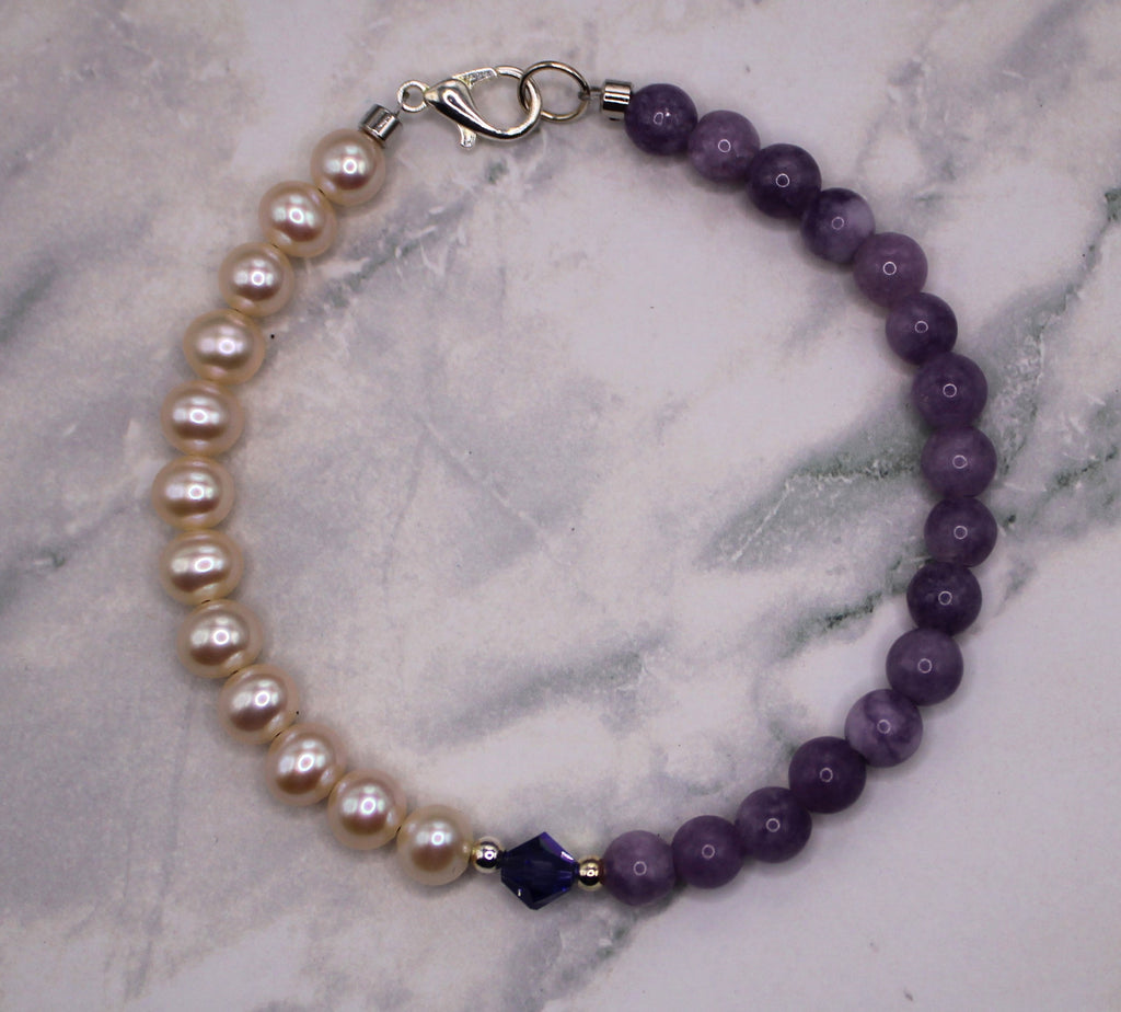 Lavender and Pearl Bracelet