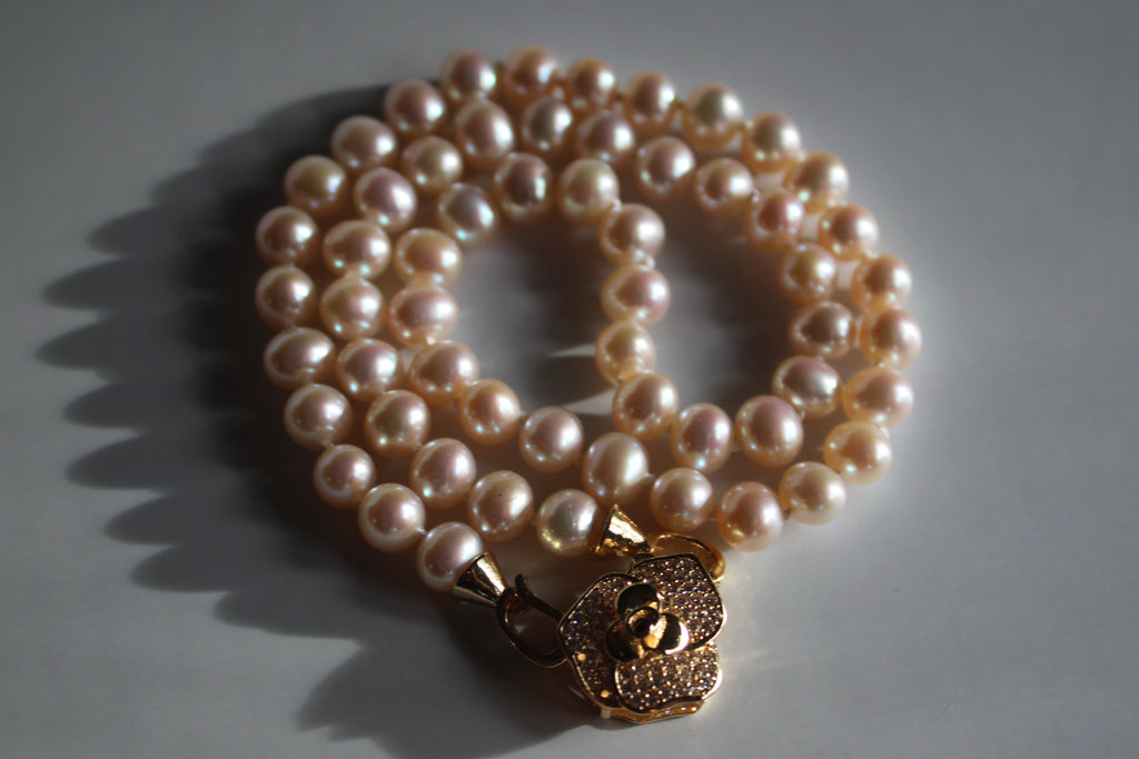 pink freshwater pearl necklace