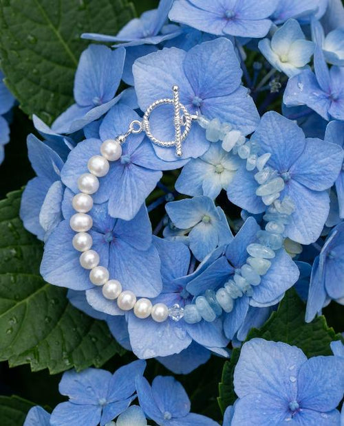 Aquamarine and Pearl Bracelet